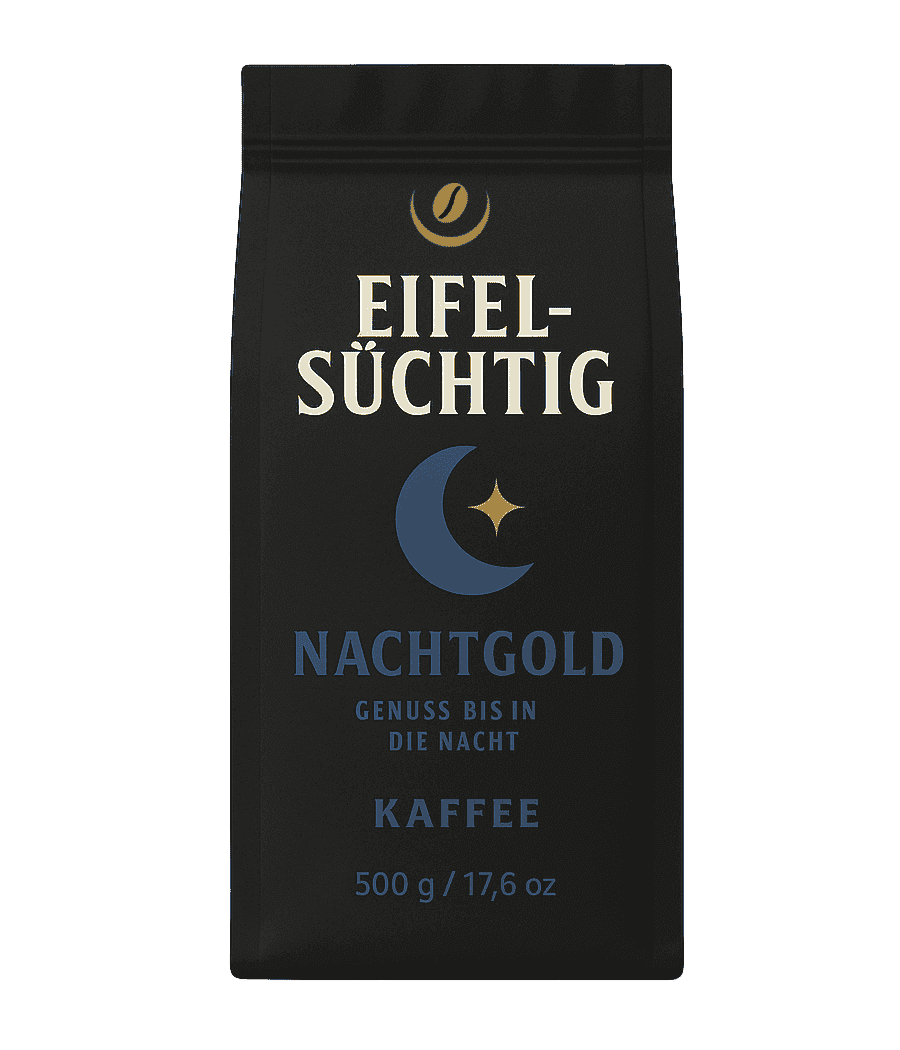 Eifelsüchtig Nachtgold – koffeinfreier Kaffee mit vollem Aroma.